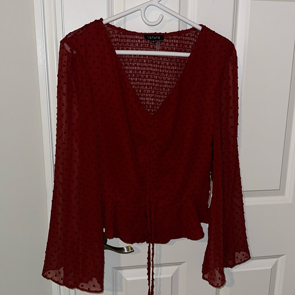 NWT gorgeous maroon blouse size medium.